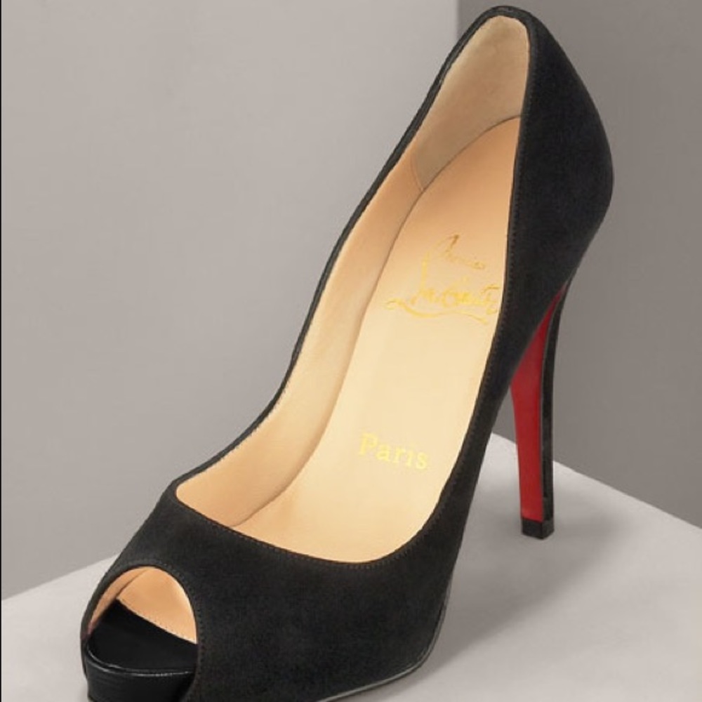 COPY - Christian Louboutin Classic Peep Toe Suede Pump